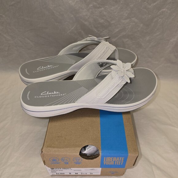 Clarks Breeze Opal Sandal in White, Women's Size 8, New in Box - Picture 5 of 7